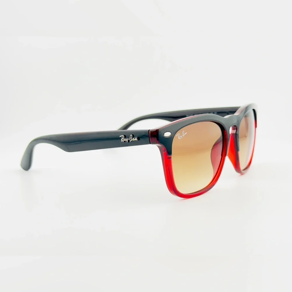 Ray-Ban Sunglasses Steve RB4487 Polished Black on Red Frame Gradient Lenses